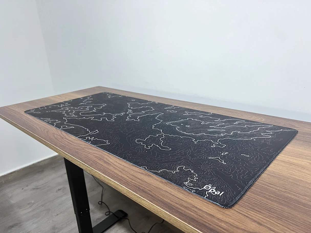 Topographic Black & White Monochrome DESK PAD - Image 5