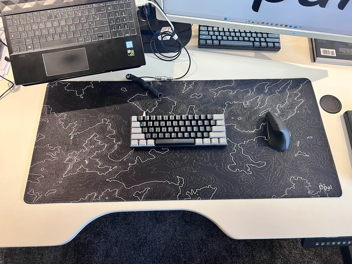 Topographic Black & White Monochrome DESK PAD - Image 6