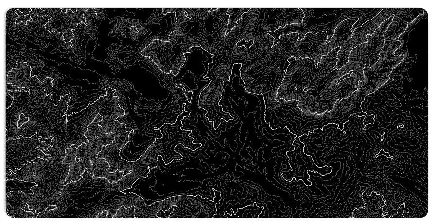 Topographic Black & White Monochrome DESK PAD - Image 7