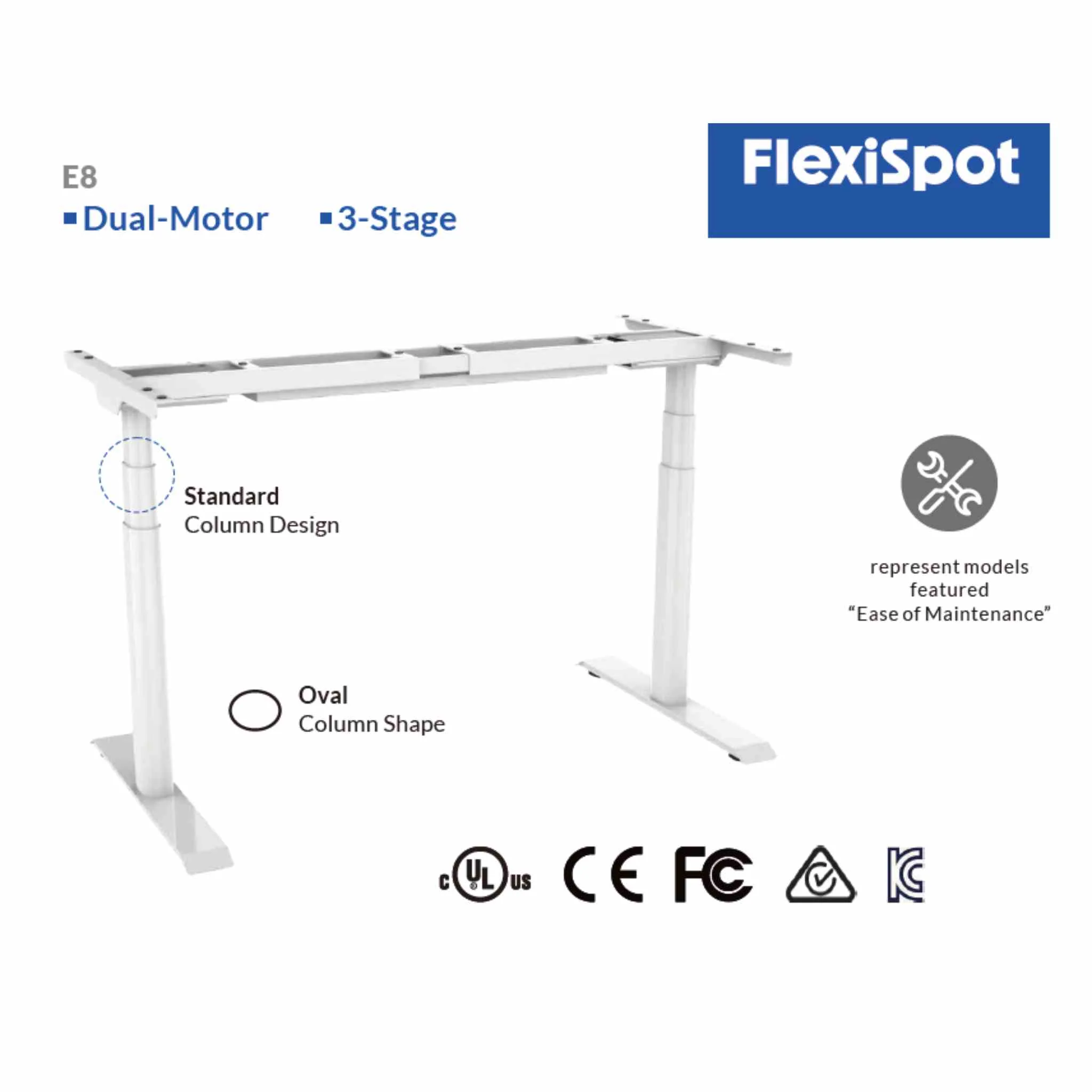 FlexiSpot E8 –Bureau assis debout électrique à pieds ovales - Image 10