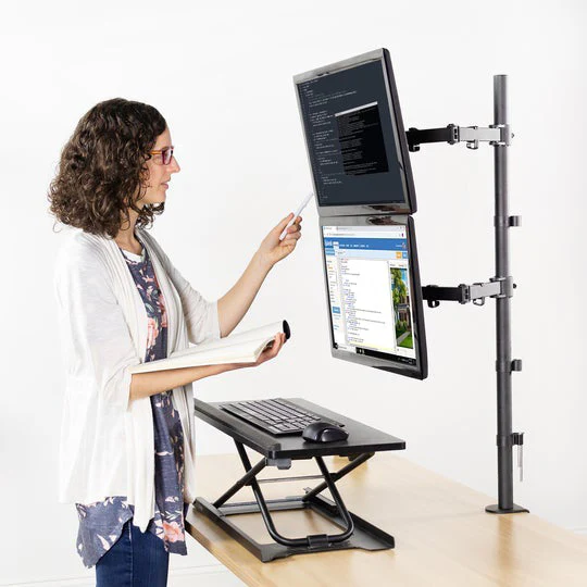 Support de bureau extra haut pour deux moniteurs verticaux OPE-73 - Image 4