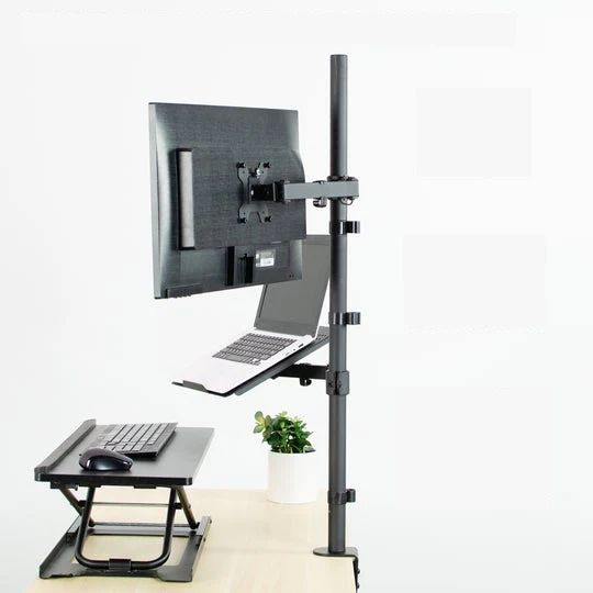 Support de bureau extra haut pour un seul moniteur et ordinateur portable OPE-4 - Image 4