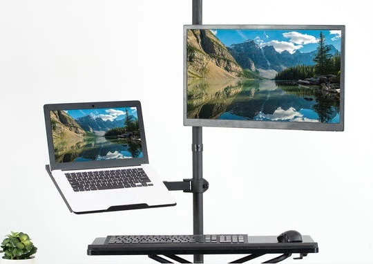 Support de bureau extra haut pour un seul moniteur et ordinateur portable OPE-4 - Image 5